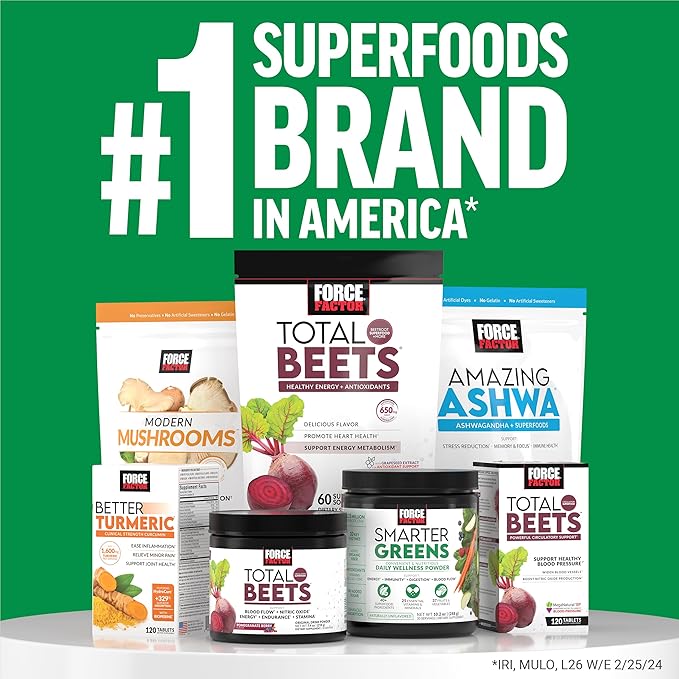 Force Factor Smarter Greens Superfoods Powder to Support Digestion and Bloating Immunity and Energy Greens Powder with Probiotics Digestive Enzymes Antioxidants and Fiber 30 Servings