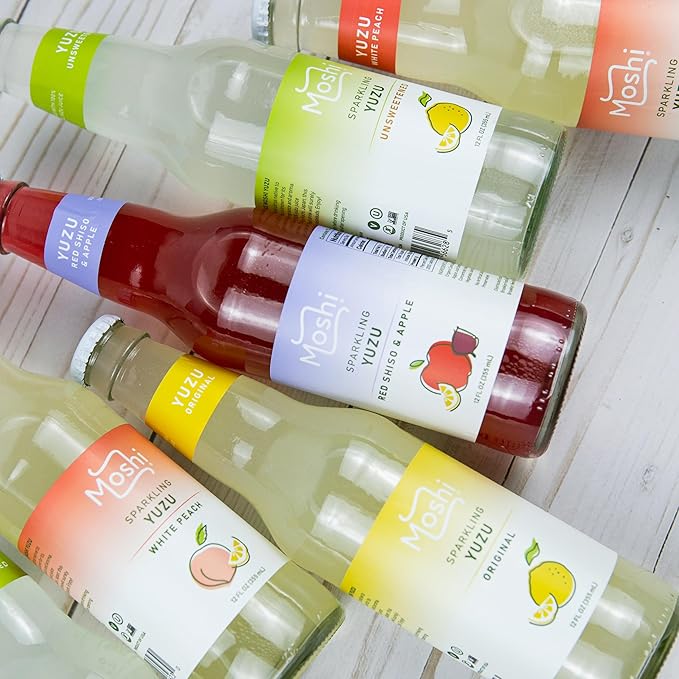 Moshi Sparkling Drinks - Yuzu Matcha Variety Pack (12 Bottles)