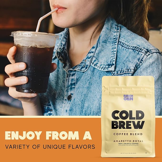 Birch Glen Roasters Cold Brew Coffee | Flavored Coarse Ground Coffee | Medium Roast | Artisanal Roasting | 100% Arabica |1 LB Bag | Tiramisu