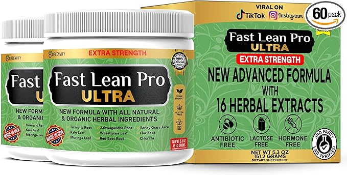 Fast Lean Pro Ultra Extra Strength Supplement with Organic Herbs Natural Ingredients 6.3 oz 28 Servings (2)