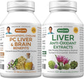 ANDREW LESSMAN PC Liver and Brain Benefits + Liver Anti-Oxidant Extracts Kit: 90 Capsules(60sg+30cp) - Phosphatidyl Choline Milk Thistle Artichoke Curcumin.