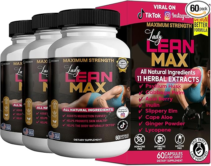 Lady Lean Max Dietary Supplement 60 Capsules 30-Day Supply All Natural Ingredients (3)