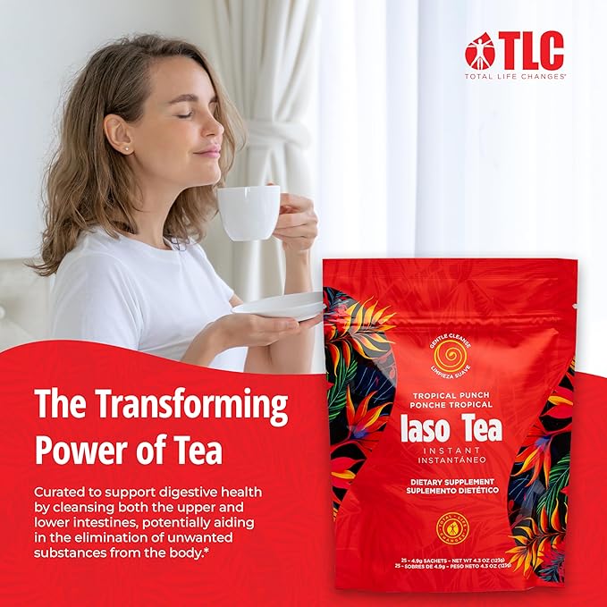 Iaso Instant Tea (Tropical Punch) - Fruity Cleansing Drink for Digestive Support Refreshing Flavor - 25 Sachets Pack of 1