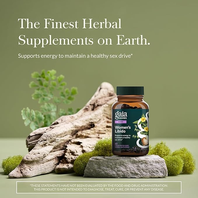Gaia Herbs Womens Libido - Supports Energy to Maintain Healthy Libido* - with Tribulus &amp Horny Goat Weed - 60 Vegan Liquid Phyto-Caps (60 Servings)
