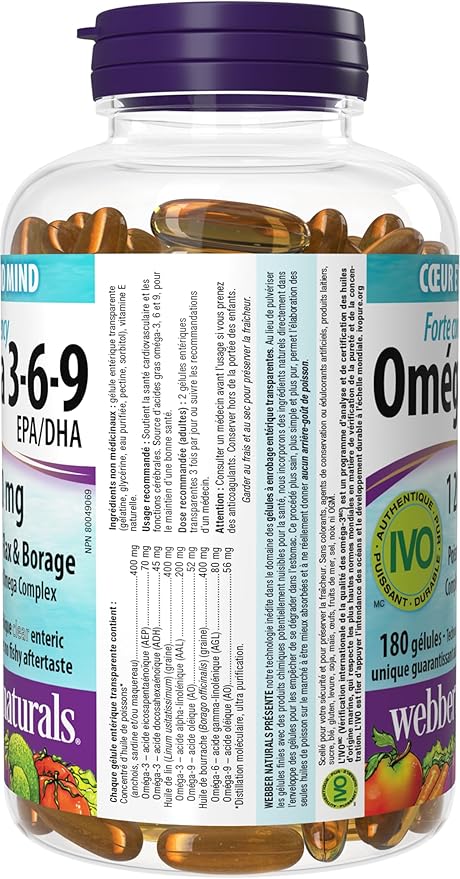 Webber Naturals High Potency Omega 3-6-9 180-Count