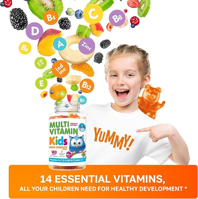 DR. MORITZ Kids Multivitamin Gummies - with Kids Vitamins A C D E B6 B12 Zinc &amp More- Complete Daily Support- Vegetarian &amp Non-GMO Multivitamins for Children (180 Count)