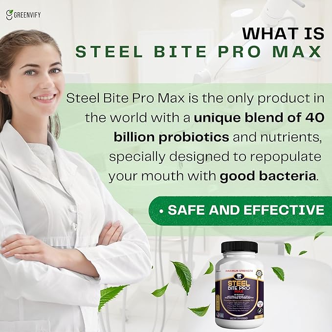 Steel Bite Pro Max Probiotic Supplement 40 Billion CFU 60 Capsules 30 Day Supply (2)