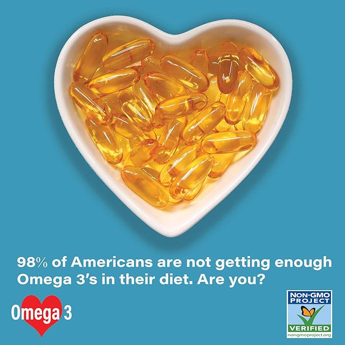 Omega 3 Fish Oil 2000mg- Pharmaceutical Grade. 1000mg EPA 500mg DHA. Burpless Capsules with No Fishy Aftertaste. All Natural Organic Non GMO Gluten Free for Men &amp Women.