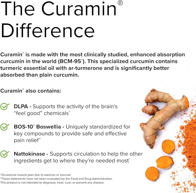 Terry Naturally Curamin - Curcumin Supplement for Circulation &amp Endorphin Support - Support for Occasional Discomfort - Aids Healthy Muscles - 120 Capsules (Pack of 3)