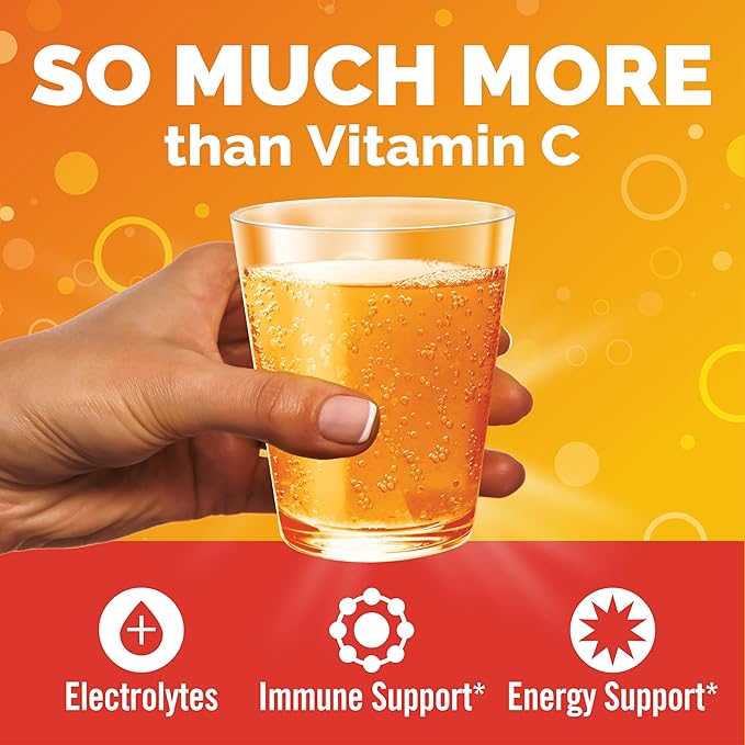 Emergen-C 1000mg Vitamin C Powder for Daily Immune Support Caffeine Free Vitamin C Supplements with Zinc and Manganese B Vitamins and Electrolytes Super Orange Flavor - 90 Count/3 Month Supply