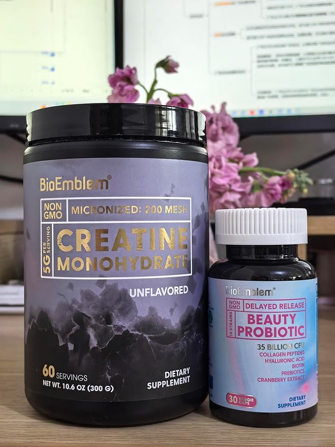 BioEmblem Beauty Probiotics for Women and Creatine Monohydrate Powder