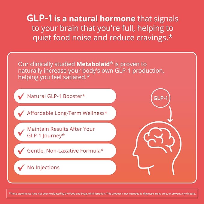 Happy Healthy Hippie GLP-1 Supplement (Metabolaid™ + Chromium) + Appetite Suppressant for Women | Metabolism Booster (AMPK) for Weight | Belly Fat Burner | Hunger &amp Cravings Control - 30 Vegan Cap
