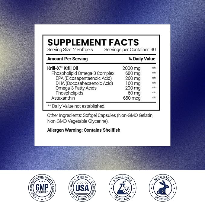 Research Verified Antarctic Krill Oil 2000mg - Support Heart Function Boost Cognition - MSC Certified Sustainably Sourced - 360 Softgels - 6 Month Supply - Made in the USA