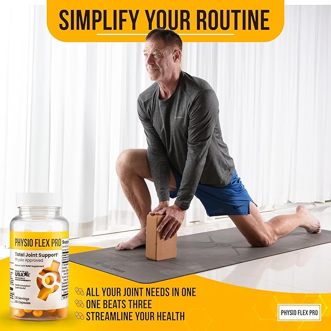 Total Joint Support Supplement - Joint Supplements for Men | Glucosamine Chondroitin Selenium &amp Bromelain | 60 Capsules Joint Supplement Made in USA