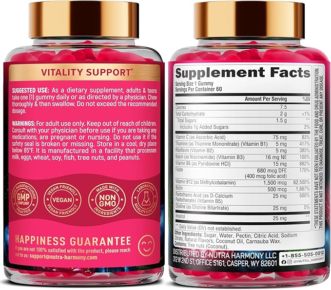 NUTRAHARMONY Biotin Collagen Keratin Capsules &amp Vitamin B-Complex Gummies