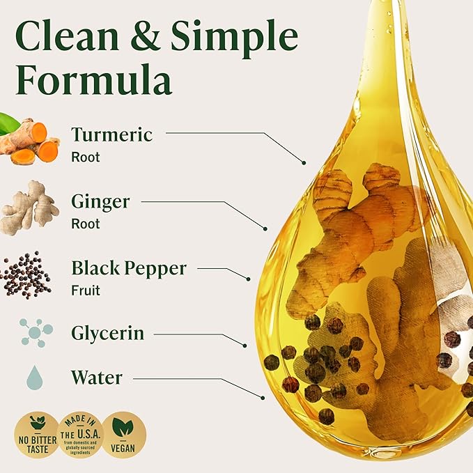 HERBAMAMA Turmeric Curcumin and Ginger Supplement - Vegan Immune Blend with Liquid Ginger RootTurmeric &amp Black Pepper Extract - Non-GMO Alcohol &amp Sugar-Free Immunity Drops