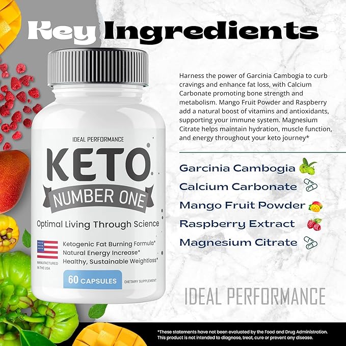 Keto Number One Pills KetoNumber One Supplement Pills Overall Health Support All Natural Keto Capsules to Sustain Active Lifestyle and Fitness Goals KetoNumberOne Pastillas Reviews (2 Pack)