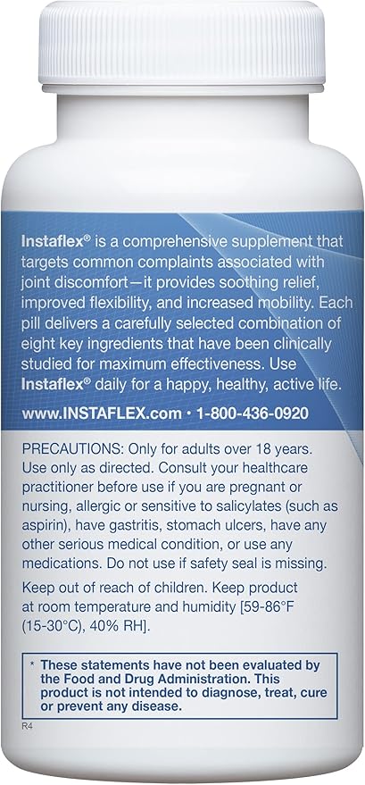 Instaflex Joint Support Supplement for Men and Women - Glucosamine MSM White Willow Turmeric Ginger Cayenne Hyaluronic Acid - 42 Capsules