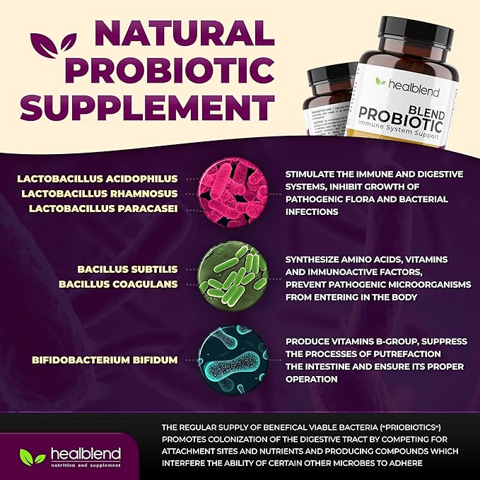 Advanced Probiotic Caps Dietary Supplement Capsules and Probiotic Caps Dietary Supplement Capsules - Probiotics for Women and for Men Digestive Health