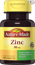 Nature Made Zinc 30mg 100 Tablets (Pack of 6)
