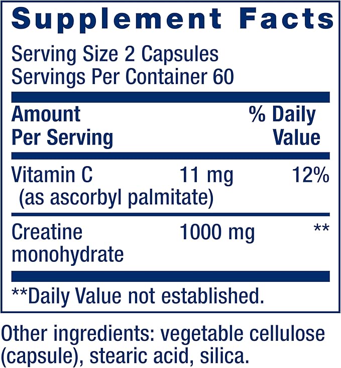 Life Extension Creatine Capsules 120 Count &amp Magnesium Caps 500mg 100 Count - Muscle Strength Heart Health