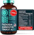 Fadogia Agrestis and Tongkat Ali Supplement - 600mg Fadogia Agrestis for Men 500mg Longjack Tongkat Ali Ashwagandha Maca Fenugreek Complex - Muscle Strength Energy Mood Support - 120 Capsules