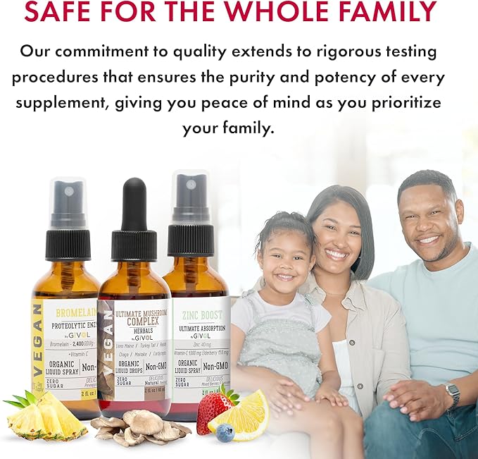 Digestive Harmony Bundle Liquid Vitamin Trio Mushroom Complex Lions Mane Reishi Maitake &amp Chaga Zinc Picolinate &amp Bromelain | Non-GMO | Gluten Free | Sugar-Free | 2 Fl Oz | 240 Days Supply
