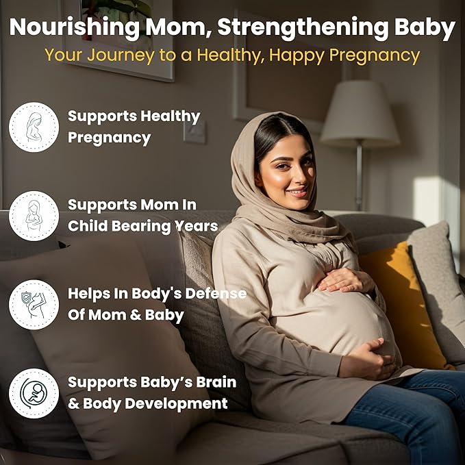 SHIFAA NUTRITION Halal Prenatal Vitamins with DHA and Folic Acid | High Potency 90 Softgels Keto-Friendly | Vitamin C 120mg DHA 250mg Folic Acid 800mg EPA 90mg Biotin &amp Iodine
