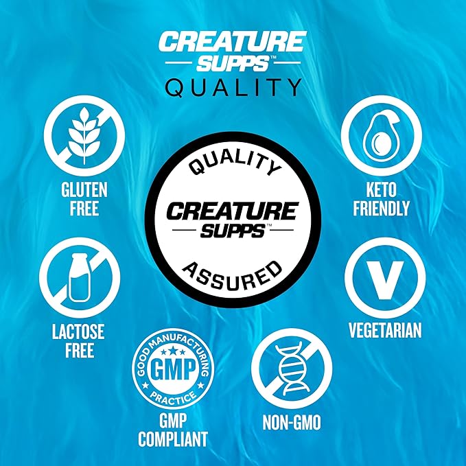 CREATURE® Creatine Complex - Creatine Monohydrate Powder with 5 Types of Creatine Including Con-Crēt® Creatine HCL Promotes Muscle Strength Endurance Brain Health Unflavored 300g 60 Servings