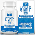 L Methylfolate 5mg | 90 Capsules | Optimized &amp Highly Bioactive Methyl Folate Supplement | 5-MTHF Supports for Energy Focus &amp Mood | Non-GMO Gluten Free Vegan | 3 Month Supply