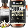 HERBIFY Mullein Drops - Lung Cleanse - Leaf Extract - Powerful Mullein for Immune Support Detox &amp Respiratory Support - Made in USA - 4 Oz Vanilla Flavor