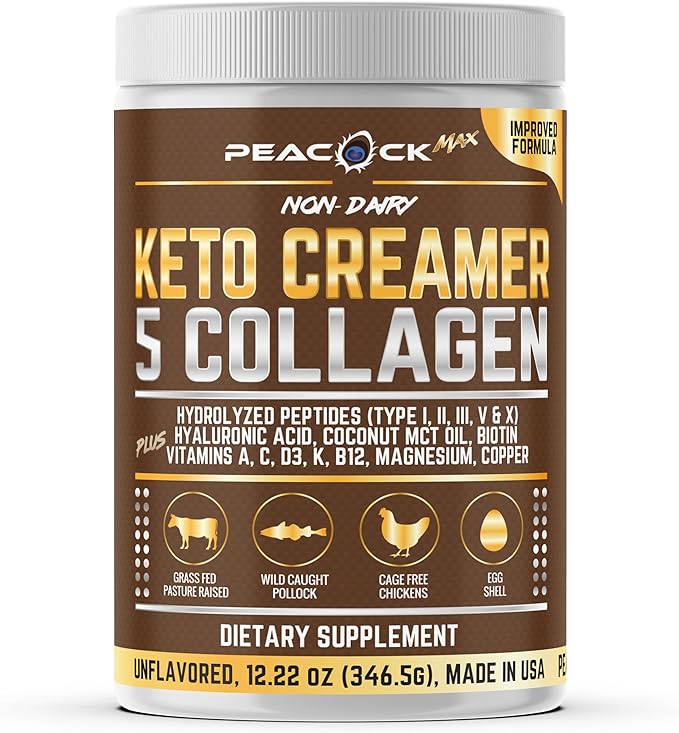 Keto Multi Collagen Peptides (16.2 oz) + Creatine Monohydrate Powder (500g) + Colostrum Powder (60g) Bundle – Unflavored Gluten-Free Non-GMO Clean Ingredient Formula