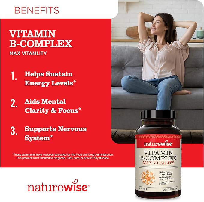 NatureWise 1000mg Omega 3 600mg EPA 400mg DHA with Vitamin E 180ct &amp Vitamin B Complex for Cellular Energy 60 Softgels[2-Month]