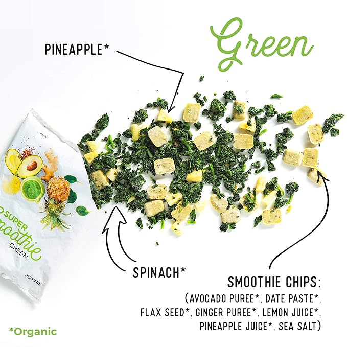SmoothieBox - Blender Ready Frozen Smoothie Pouches - 4 Organic Flavors – Breakfast in 60 Seconds! (20 Pouches) (Variety)