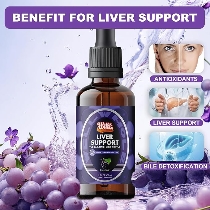 Well&ampWhole Grass Fed Beef Liver Gummies and Liver Support Liquid Drops