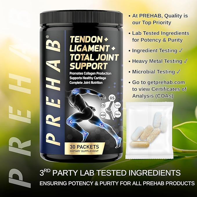Tendon + Ligament + Total Joint Support | #1 Joint Supplement for Athletes | 40 Ingredient Super Complex | Glucosamine Chondroitin MSM Turmeric | Premium Tendon Ligament Joint Supplement