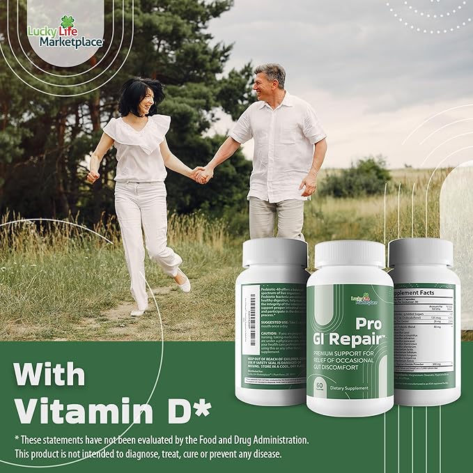 Pro GI Repair - Premium Probiotic Supplement to Support Gut Health - Support Gastrointestinal Function &amp Regularity - 40 Billion CFU Probiotic Formula - Promote Reduced Indigestion &amp Upset Sto