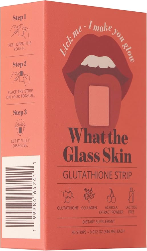 Glutathione Strip (30 Strips) | Collagen Acerola Milk Thistle Hyaluronic Acid Liposomal Glutathione Supplement Fast-Absorption Antioxidants Korean Skin Care