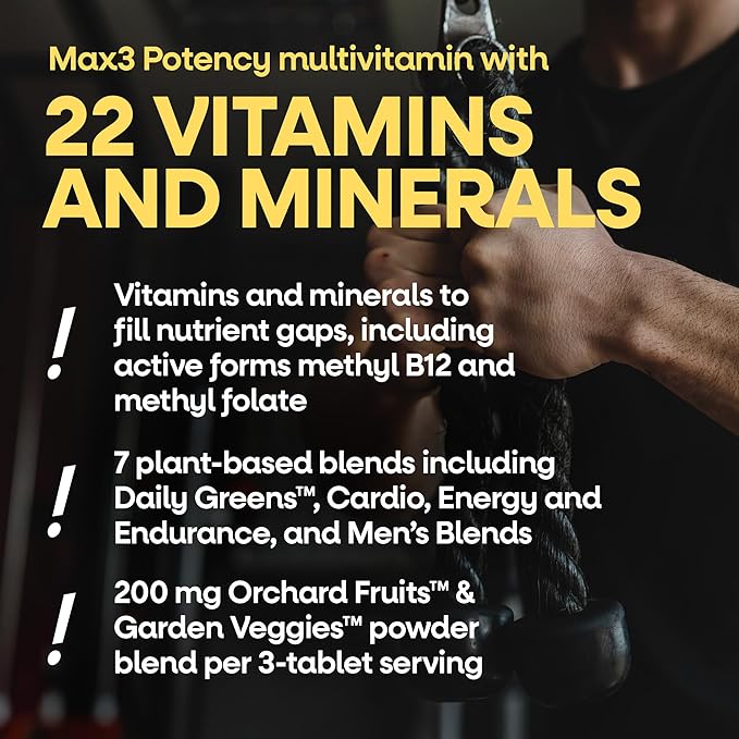 Nature’s Way Alive! Men’s Max3 Potency Daily Multivitamin High Potency Multivitamin for Men with B-Vitamins for Cellular Energy* Supports Heart Muscle and Eye Health* 90 Tablets