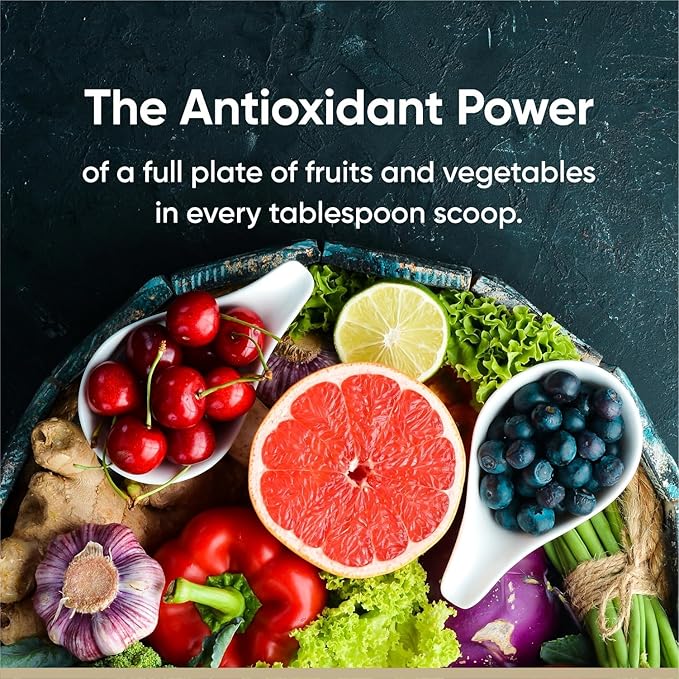 Whole5 Antioxidant Superfood Powder | Longevity Mix w/Acai Acerola Cherry Coffee Fruit Ceylon Cinnamon &amp Cacao | Smoothie Shake &amp Bowl Add-Ins | 8000mg per Scoop | 30 Servings