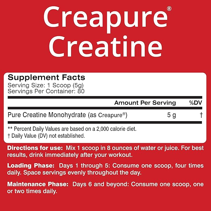 MTS Nutrition Creapure Creatine Powder - Muscle Growth &amp Recovery Supplement - 80 Servings Unflavored