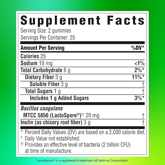 Benefiber Prebiotic GLP-1 Friendly Fiber Supplement Gummies with Probiotics for Digestive Health Assorted Fruit Flavors - 50 Count