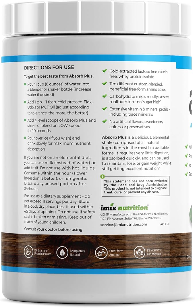 Isolate Protein - Diet Supplement for Improved Gut Health Extra Nutritional Support Non-GMO Gluten-Free Lactose-Free Casein-Free (2.2 Lbs Unsweetened Chocolate)