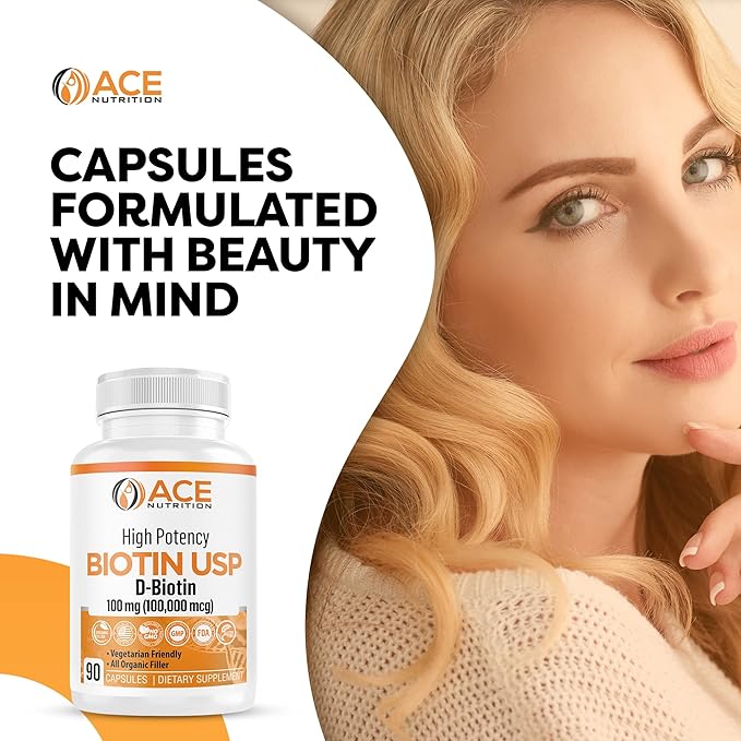 High Potency Biotin USP (D-Biotin) 100mg (100000mcg) (3)