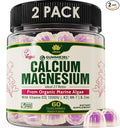 2 Pack - Plant Based Calcium Gummies 600mg with Vitamin D3 K2 Magnesium Zinc for Bone Strength Sugar Free Calcium Supplements for Women &amp Men (Certified Vegan) from Sustainably Organic Red Alga
