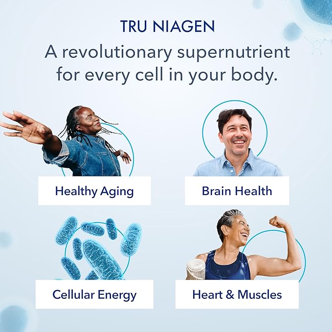 TRU NIAGEN BEAUTY NAD+ for Hair Skin &amp Nails | Contains Niagen® Astaxanthin Hyaluronic Acid Biotin | Supports Skin Elasticity &amp Moisture Retention | Daily Supplements for Men &amp Women |