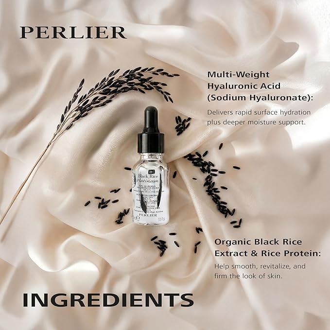 Perlier Black Rice Platinum 94.5 % Pure Hyaluronic Acid 0.5 fl. oz.