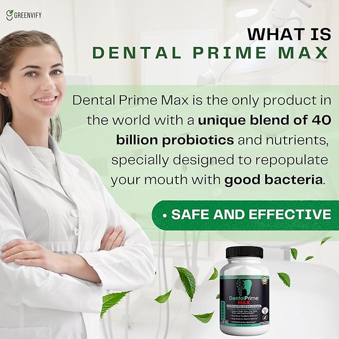 DentalPrime MAX Probiotic Supplement 40 Billion CFU MAKTREK Bi-Pass Technology 60 Capsules 30-Day Supply (3)