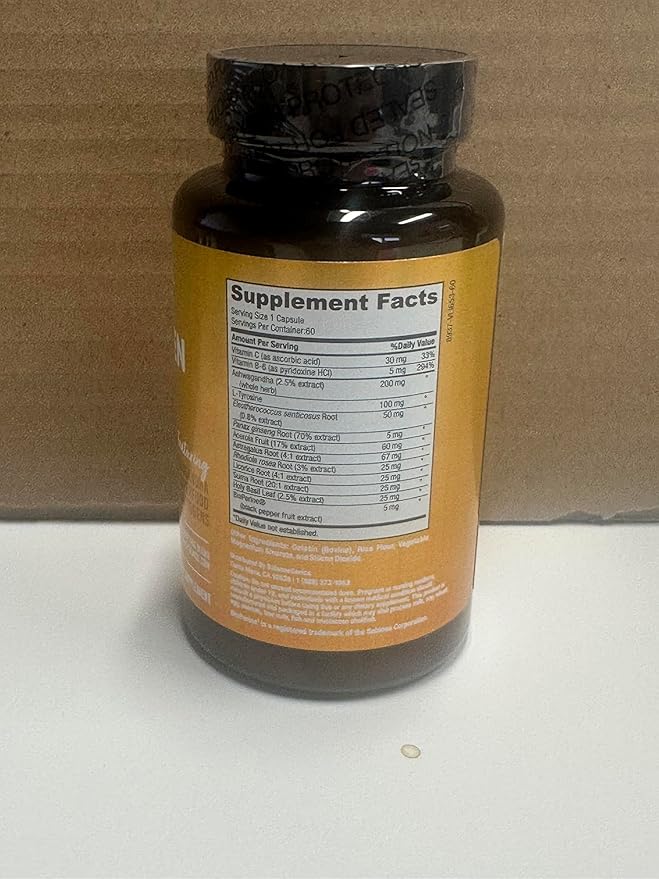 Adrenal Support Supplement with Ashwagandha Holy Basil Rhodiola Rosea | Supports Healthy Cortisol Levels and Stress Relief Reduce Fatigue | 60 Capsules