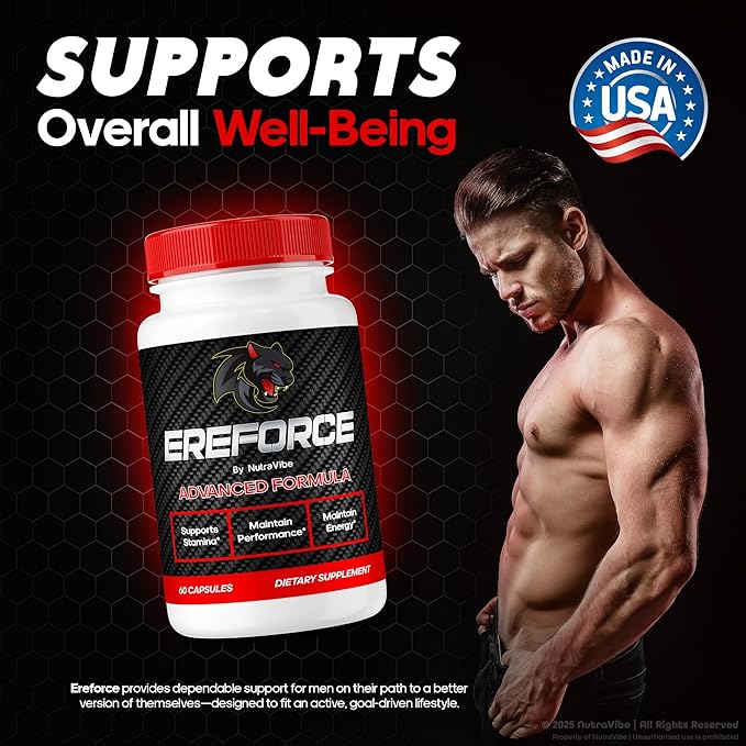 Ereforce – Advanced Daily Formula with Premium Ingredients to Help Fuel Energy Support Daily Performance &amp Active Lifestyle | Just 2 Easy-to-Swallow Pills a Day (60 Capsules)